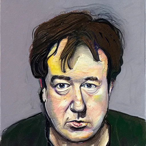 Prompt: a portrait of bill hicks in the style of lucien freud