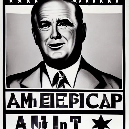 Image similar to american political campaign poster from 1 9 5 0