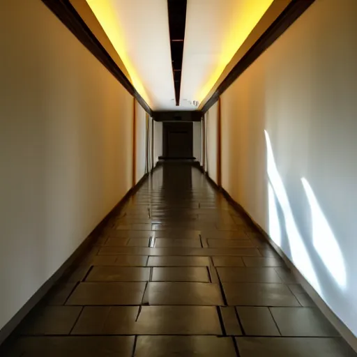 Image similar to a dark recursive hallway with a heavenly glow