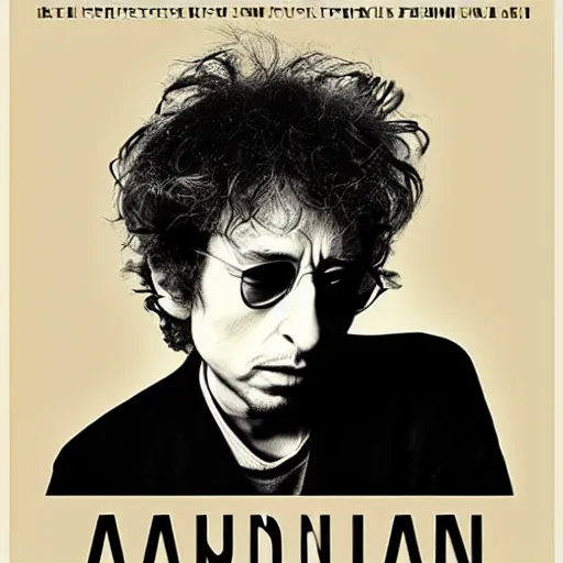 Prompt: scandinavian design of bob dylan by paul rand