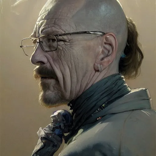 Prompt: highly detailed portrait of a wealthy walter white, art by donato giancola, eugene delacroix, ruan jia, carl larsson, peter mohrbacher. trending on artstation, intricate details, energetic composition, fantasy, concept art, illustration, elegant art, global illuminaition