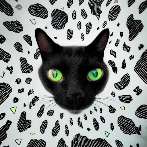 Image similar to Portrait of a beautiful black and white cat wearing tuxedo in space with colorful bright green eyes, medium shot, hd, 8k, hyper-realism, detailed, octane 8k,