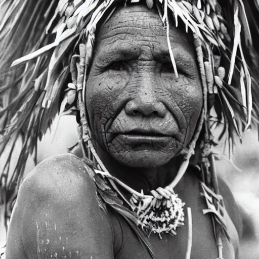 Prompt: photo of a yanomami indigenous