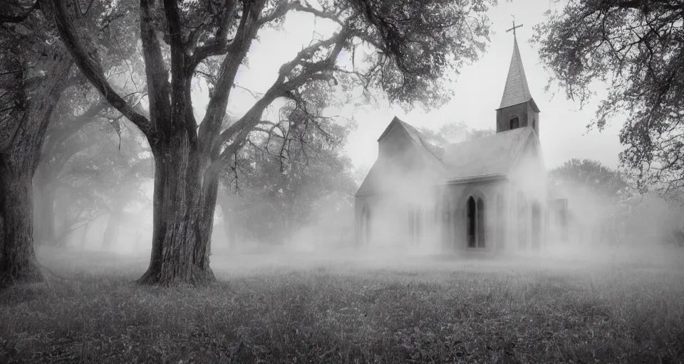 Image similar to Ghosts circling an old forgotten church, Ari Aster photography, a24
