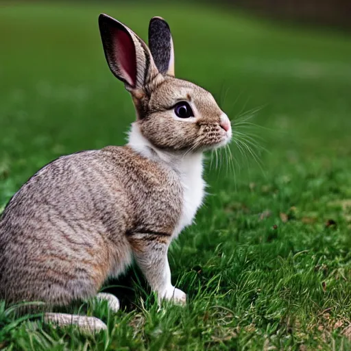 Prompt: cabbit, a cross between a rabbit and a cat, cute photograph, f / 1 6, 3 5 mm, award - winning photography, soft lighting