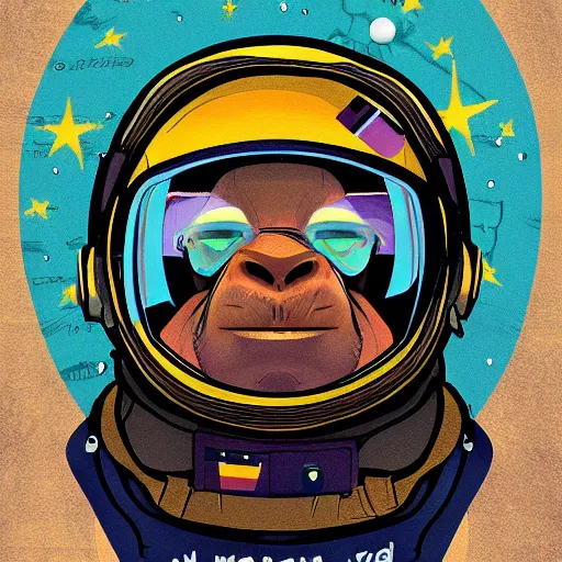 Image similar to man astronautgorilla, digital art