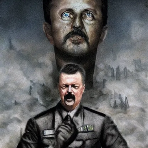Prompt: igor ivanovich strelkov became an aggressive lovecraftian degenerate calling for total mobilization, photo - realistic, color image, 2 k, highly detailed, bodyhorror, occult art