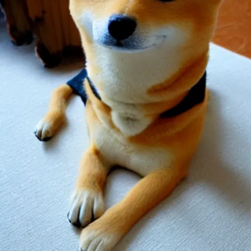 Prompt: shiba inu made out of peanut butter,