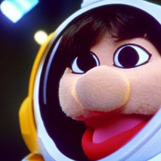 Prompt: 2 0 0 1 : a space odyssey material penelope cruz as a muppet