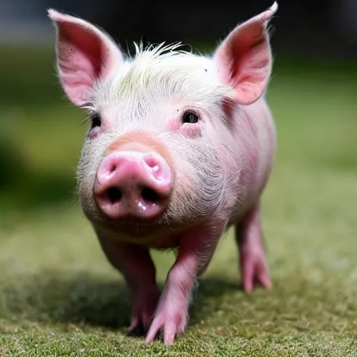 Prompt: a miniature pig is the president of the united states