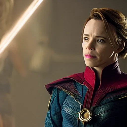 Prompt: still cinematic rachel mcadams as doctor strange