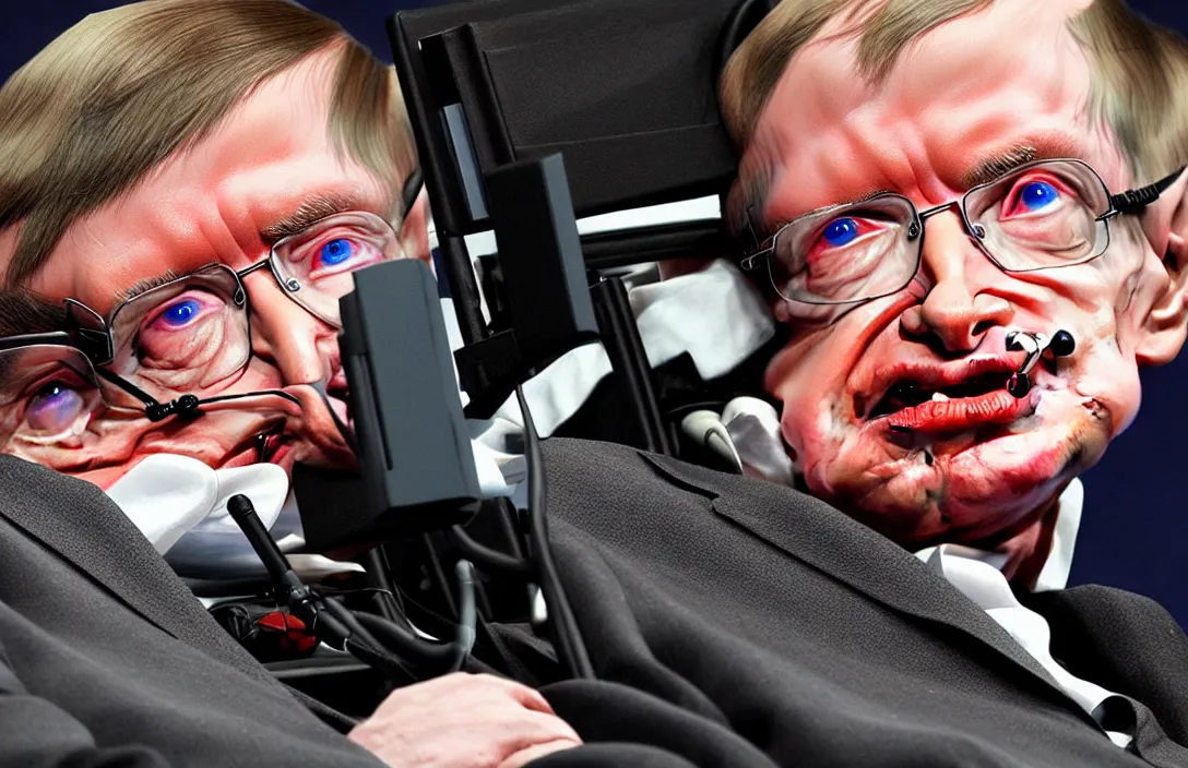 Prompt: stephen hawking!!!!!!!!!!!!!!!!!!!!!!!!!!!, detailed face, detailed painting, flat lighting by alberto mielgo and paul slater