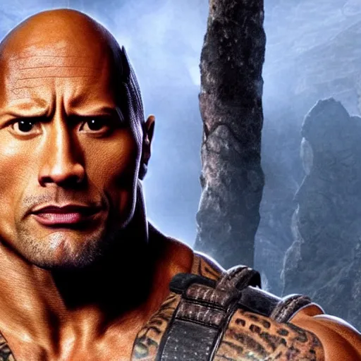 Image similar to dwayne johnson in mortal kombat