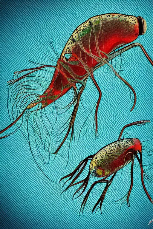 Prompt: a daphnia, highly detailed, digital art, sharp focus, trending on art station, illustration