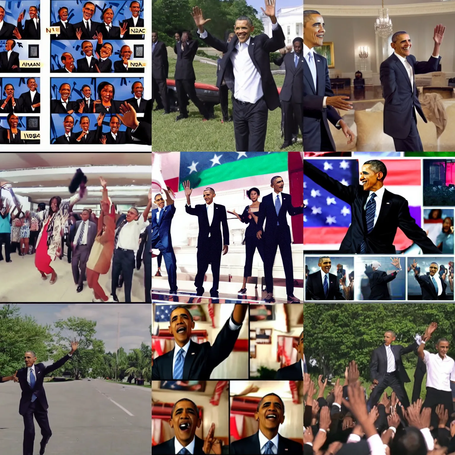 Prompt: Obama doing the Nae Nae, music video,