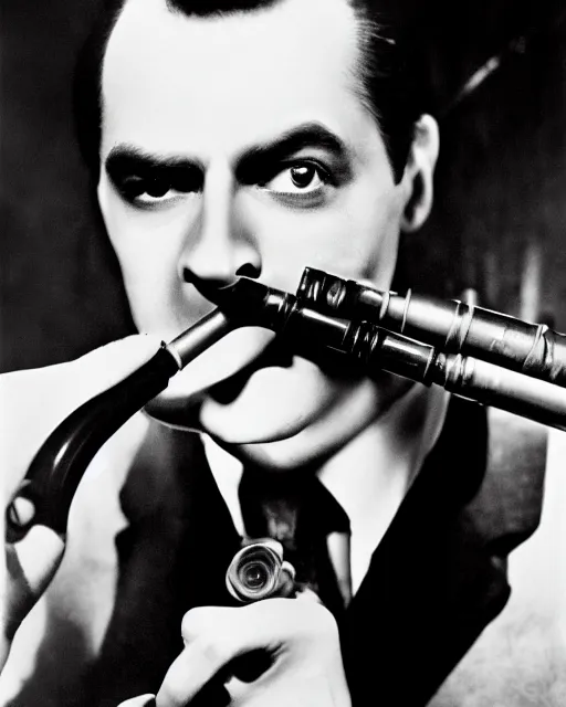 Image similar to a portrait of a subgenius with pipe photograph by george hurrel