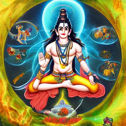 Image similar to lord shiva creating the multiverse, fantasy art