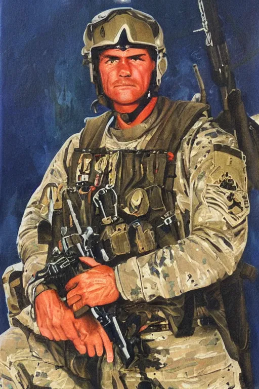 Image similar to Navy SEAL Old painting to help with ptsd