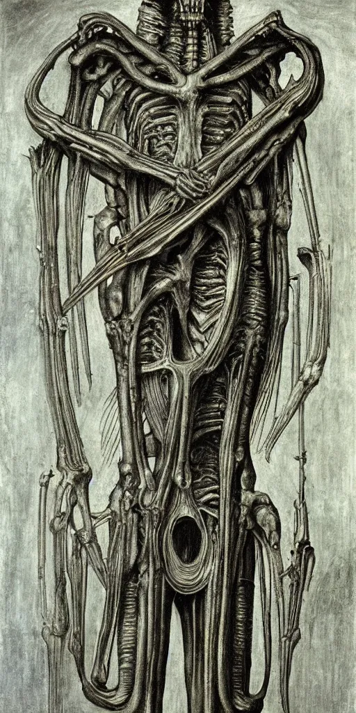 Prompt: st. peter, h. r. giger