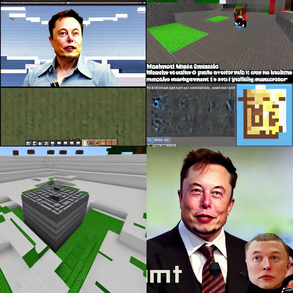 Prompt: Elon Musk in Minecraft