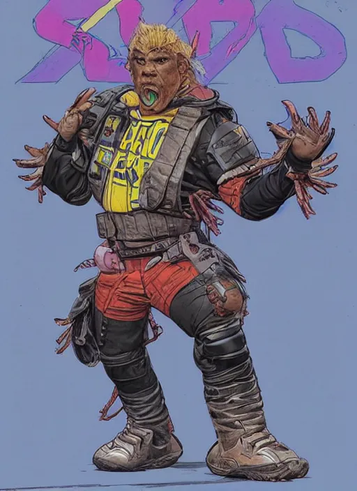 Image similar to apex legends pro wrestler. concept art by james gurney and mœbius.