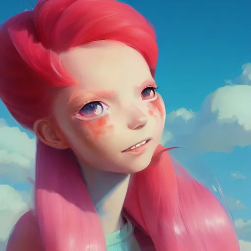 Image similar to painted portrait of a strawberry shortcake, fantastically pastel colors, octane render, matte painting concept art, official fanart behance hd artstation by jesper elsing, by rhads and makoto shinkai and lois van baarle and ilya kuvshinov and rossdraws