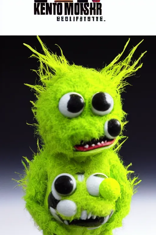 Prompt: 8 k high definition, 1 9 8 0 tennis ball monster kenner style action figure, full body, highly detailed, science fiction, photorealistic