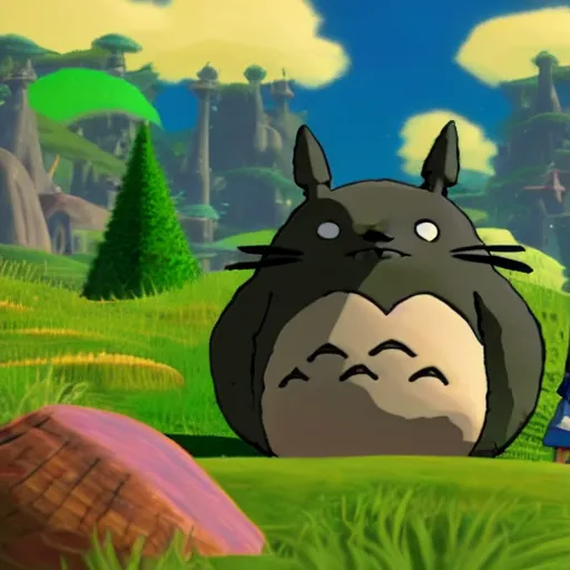 Prompt: Totoro in Zelda Wind Waker, 4k, UHD