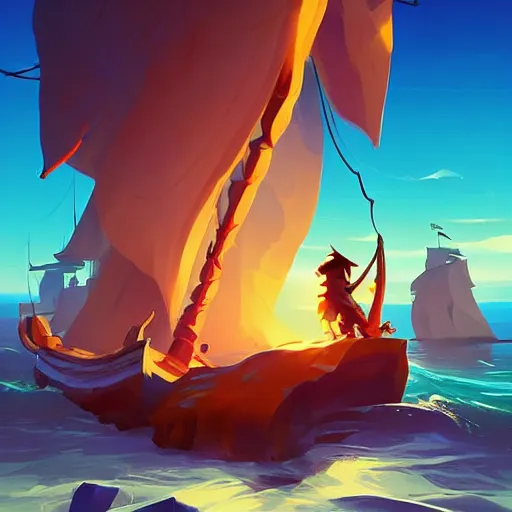 Image similar to painting treasure on sea of thieves game smooth median photoshop filter cutout vector, behance hd by jesper ejsing, by rhads, makoto shinkai and lois van baarle, ilya kuvshinov, rossdraws global illumination