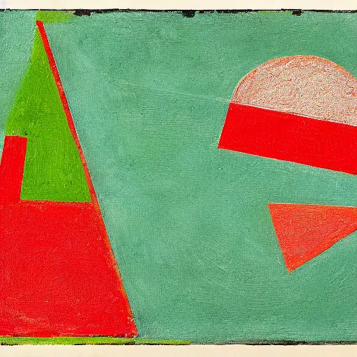 Prompt: can of coca-cola shaped like a parallelogram, painted by paul klee and kazimir malevich