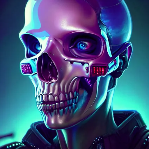 Prompt: portrait painting of a cyberpunk synthwave skull wrapped in glass frosted perspex, ultra realistic, concept art, intricate details, eerie, highly detailed, photorealistic, octane render, 8 k, unreal engine. art by artgerm and greg rutkowski and charlie bowater and magali villeneuve and alphonse mucha