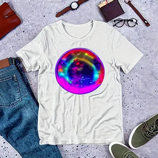 Image similar to astronaut tripping psychedelic trippy, graphic t - shirt design