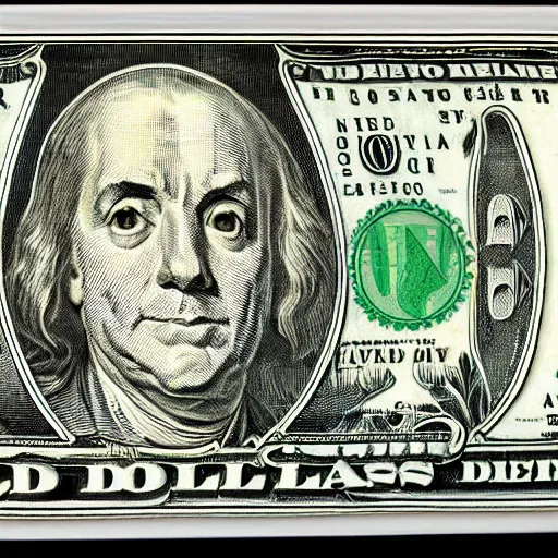 Image similar to dollar bill with mr. beans portrait