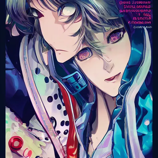 Image similar to Magazine Cover Anime key visual of a Gucci girl; official media; typography; drawn by Hirohiko Araki; Jojo's Bizarre Adventure; Jojolion, portrait, made by Stanley Artgerm Lau, WLOP, Rossdraws, James Jean, Andrei Riabovitchev, Marc Simonetti, Yoshitaka Amano, ArtStation