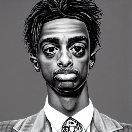 Prompt: playboi carti painted by laurie lipton 4 k detailed super realistic
