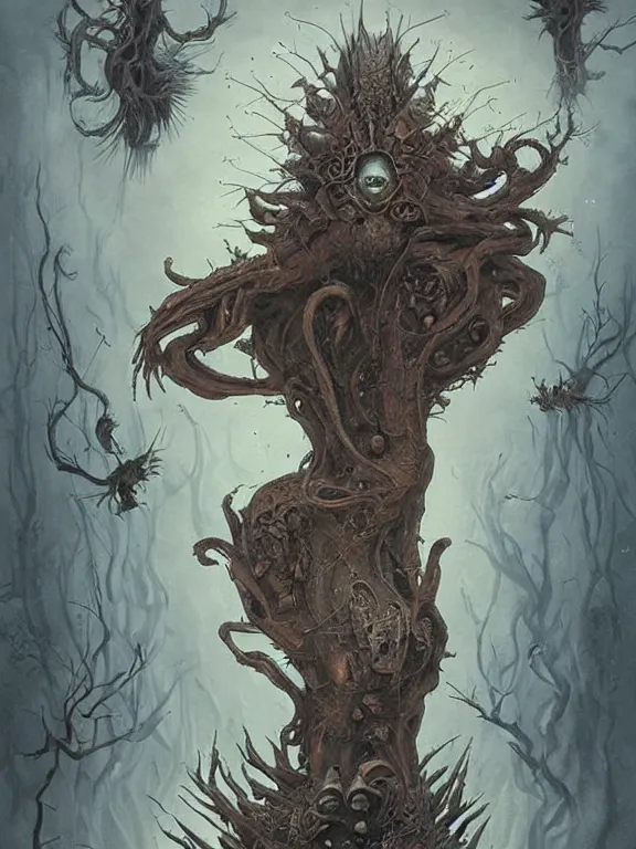 Image similar to A horror illustration layout design of an old Prophecy book revealing the Yidhra who is absorbing other lifeforms to makes her immortall,by Peter Mohrbacher and andrew ferez and Maximilian Pirner and aaron horkey and peter gric,trending on pinterest,medieval,rococo,maximalist,glittering,feminine