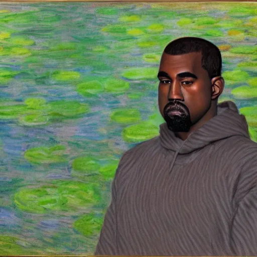 Prompt: Kanye West painted in the style of Claude Monet, very detailed