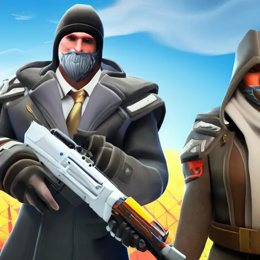 Image similar to vladimir putin as fortnite character, gameplay screenshot