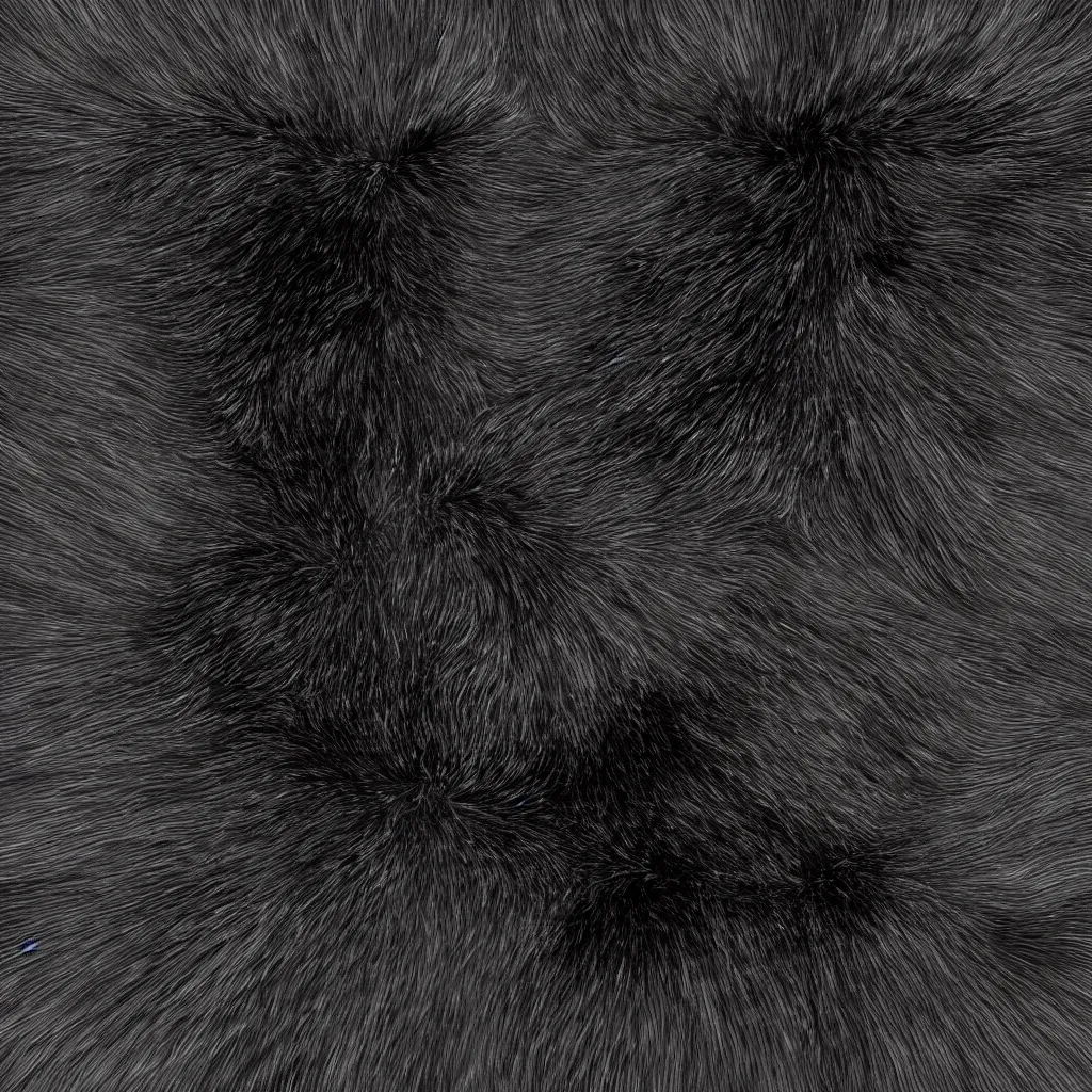 Prompt: Black fur texture, HD, Seamless, PBR, textures.com