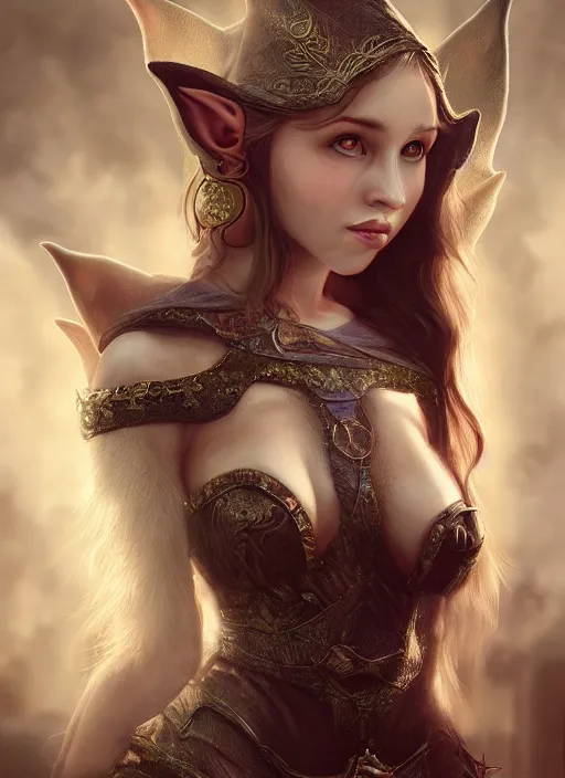 Prompt: A hyperrealistic fantasy portrait painting of a young female elf with stunning body in a rich castle setting, DAZ, hyperrealistic, ambient light, dynamic light, vray, nvidia, hires