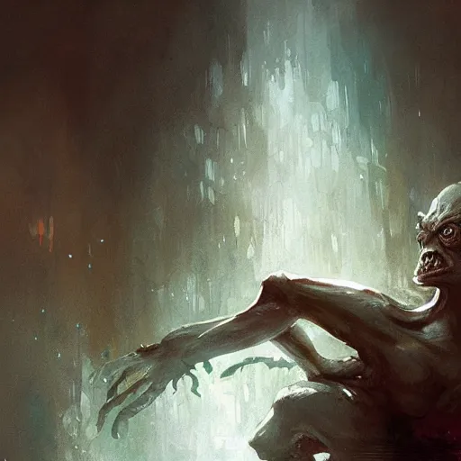 Image similar to gollum paint by greg rutkowski