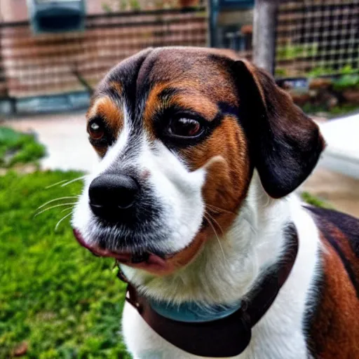 Prompt: a dog with a chicken face