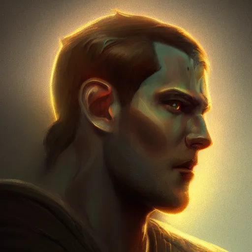 Prompt: high detail illustration, portrait of Janus, backlight, atmospheric, cold colors, trending on artstation