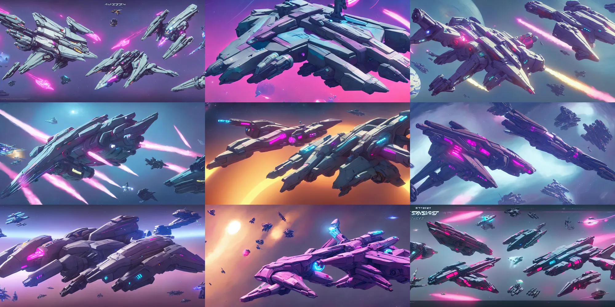Prompt: game asset of star citizen starship and vehicles, in gouache detailed paintings, props, stylized, 2 d sprites, kitbash, arcane, overwatch, blue and pink color scheme, 8 k, close up