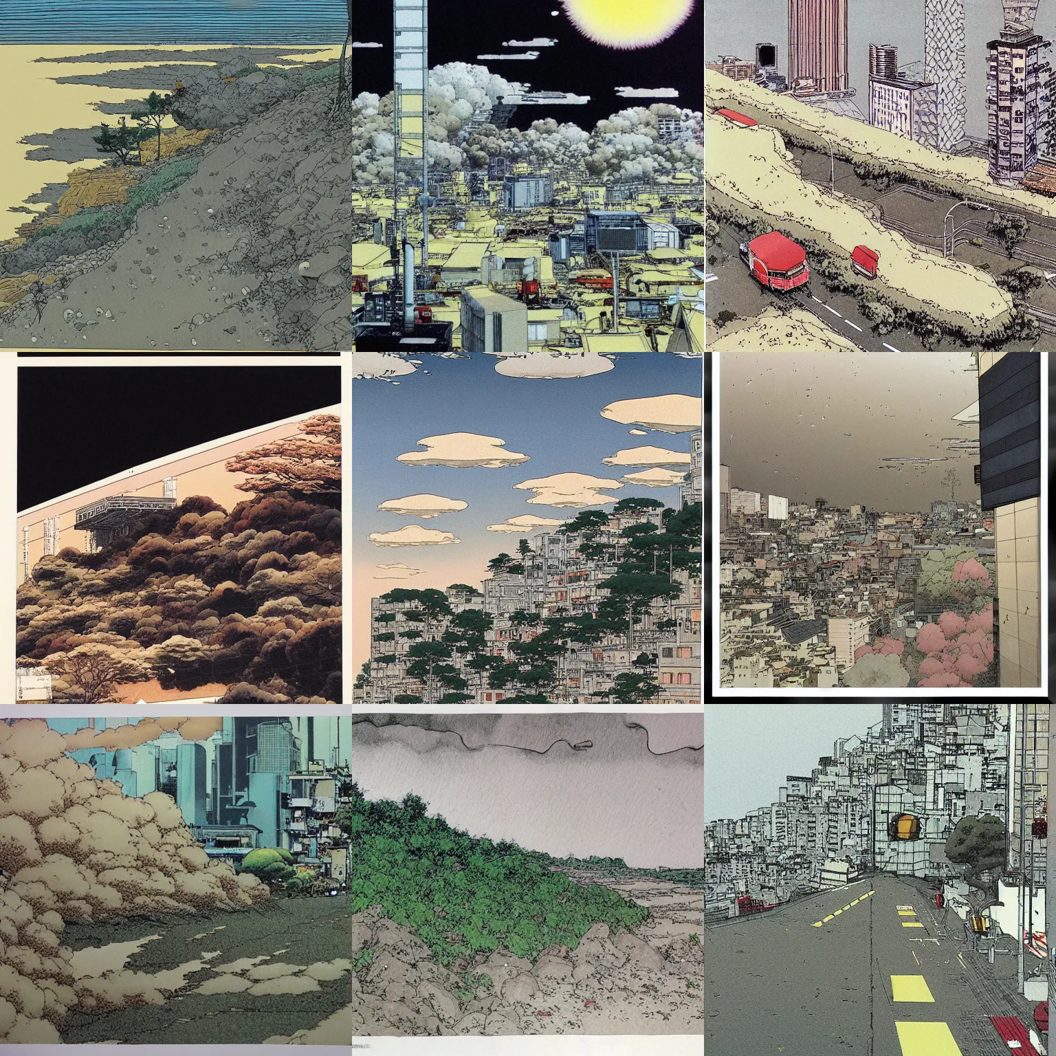 Prompt: landscape by katsuhiro otomo