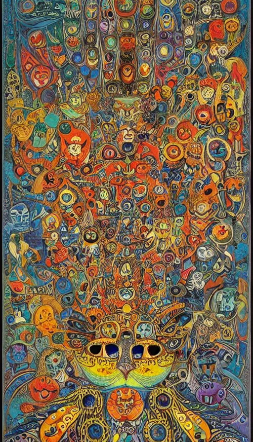 Image similar to portrait of a digital shaman, by louis wain