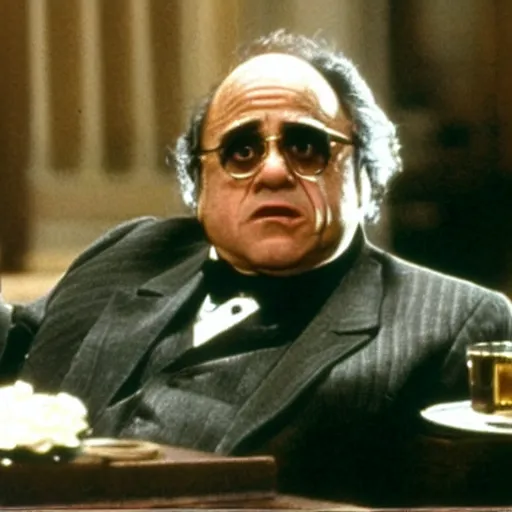 Image similar to movie still of danny devito in the godfather