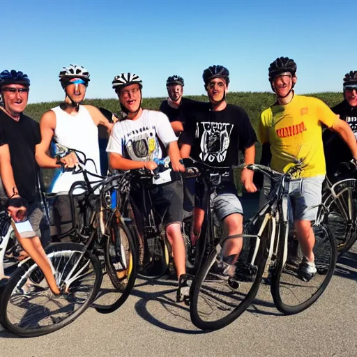 Image similar to bicycle crew in montauk drinking beer