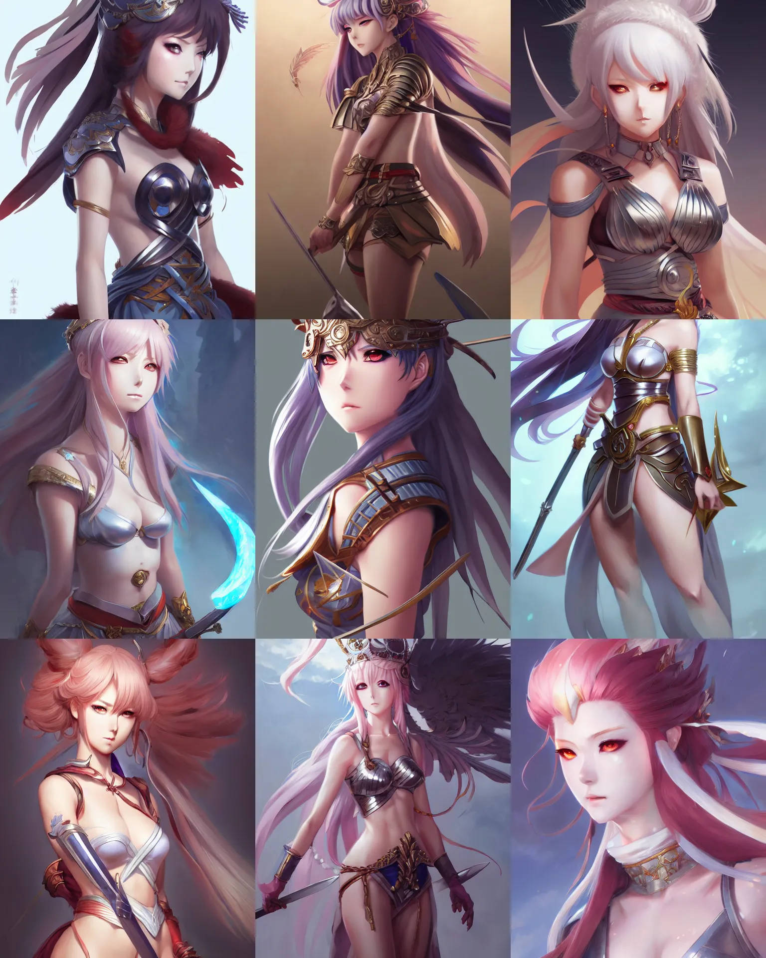 Prompt: Character concept art of an anime Goddess of Battle || cute-fine-face, pretty face, realistic shaded Perfect face, fine details by Stanley Artgerm Lau, WLOP, Rossdraws, James Jean, Andrei Riabovitchev, Marc Simonetti, and Sakimichan, tranding on artstation