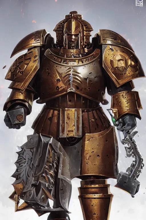 Image similar to armor portrait heros warhammer 4 0 k horus heresy fanart - the primarchs emperor by johannes helgeson animated with vfx concept artist & illustrator global illumination ray tracing hdr fanart arstation zbrush central hardmesh 8 k octane renderer comics stylized